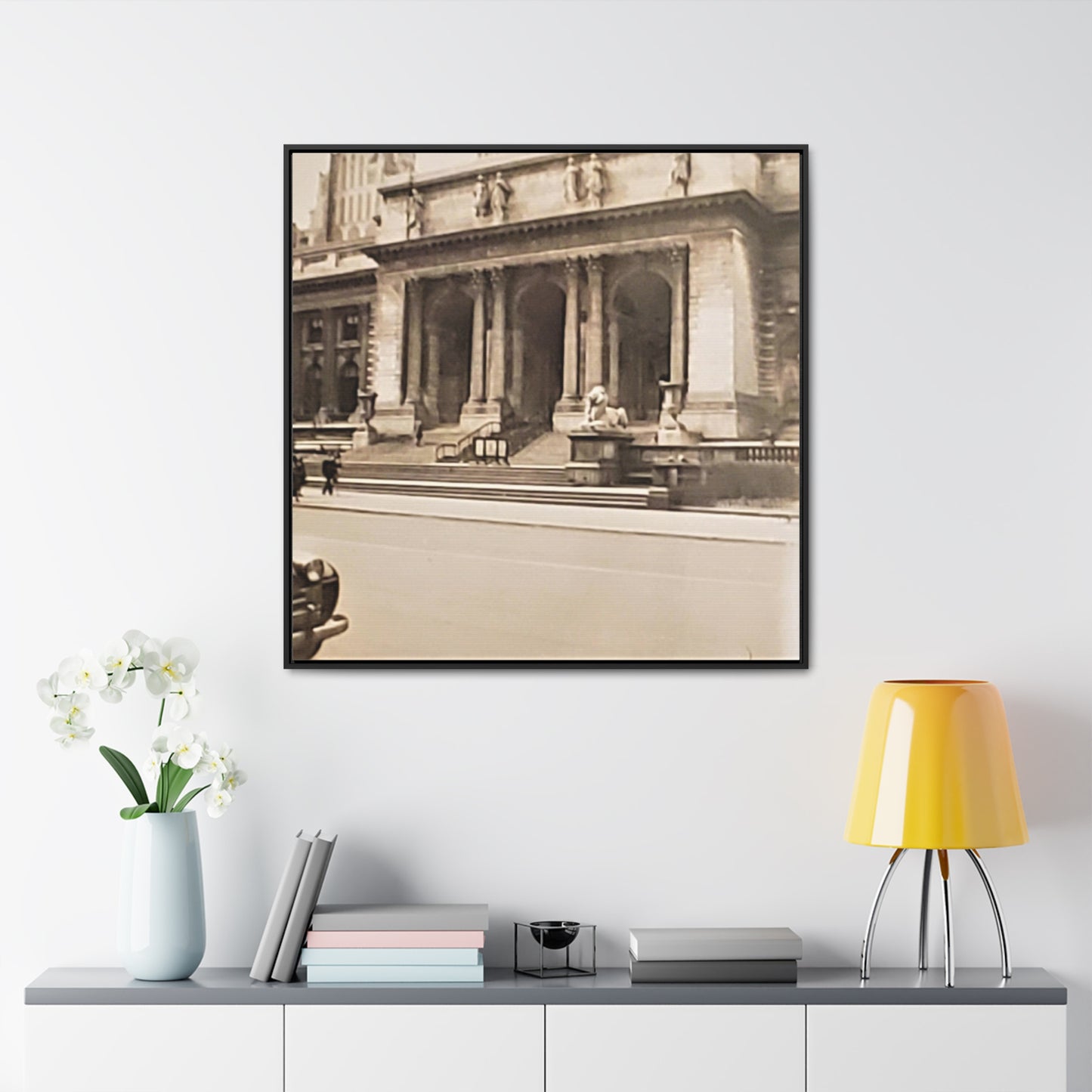 New York Public Library Gallery Canvas Wraps, Square Frame