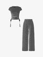 Striped Crop Top and Wide Leg Pants Set- Shopimist- {{Product type}}