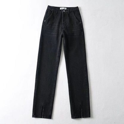 American Retro High-Waisted Jeans - Black L - Women's Fashion - Women's Clothing - Bottoms - Jeans