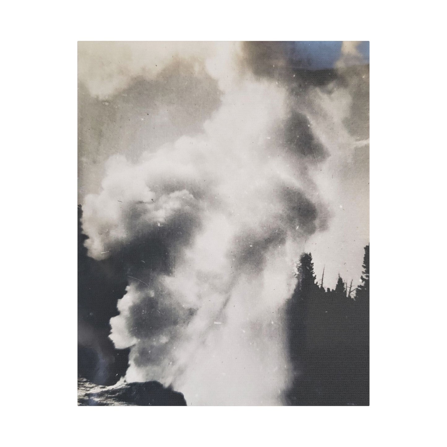 Riverside Geyser Yellowstone Satin Canvas, Stretched