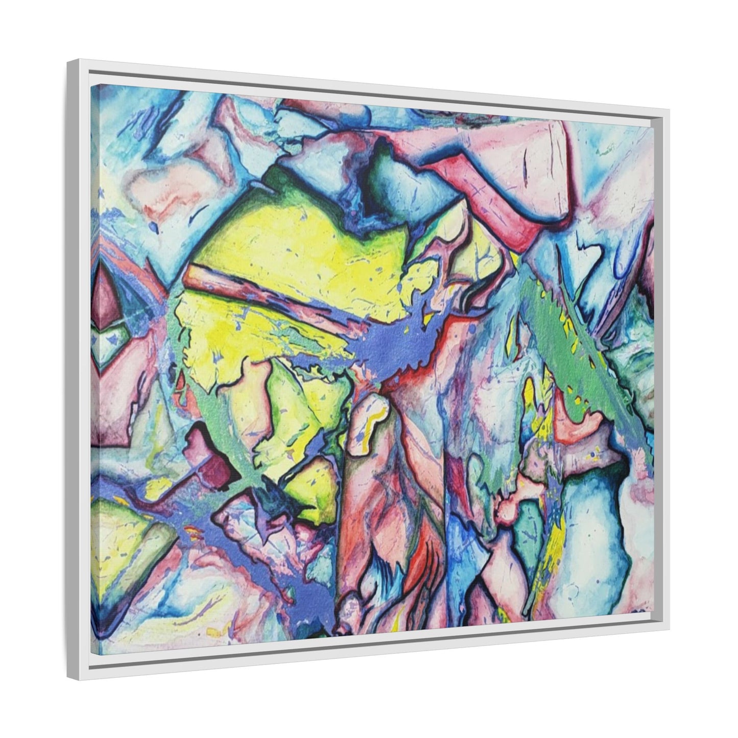 Alien Abstract Colorful Framed Canvas Art - Kia Day Design