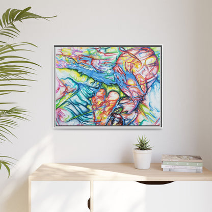 Multi-Color Abstract Framed Canvas Art Print - Kia Day Design