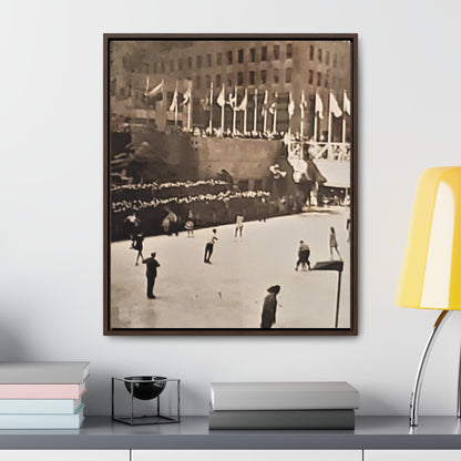 Rockefeller Plaza Easter 1945 Gallery Canvas Wraps Vertical Frame 20″ x 24″ 1.25" Walnut