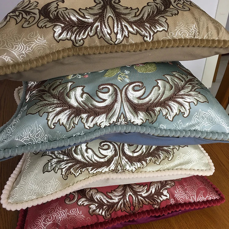 Flower Embroidery Sofa Throw Pillow Pillows & Cushions Blended Jacquard Cover