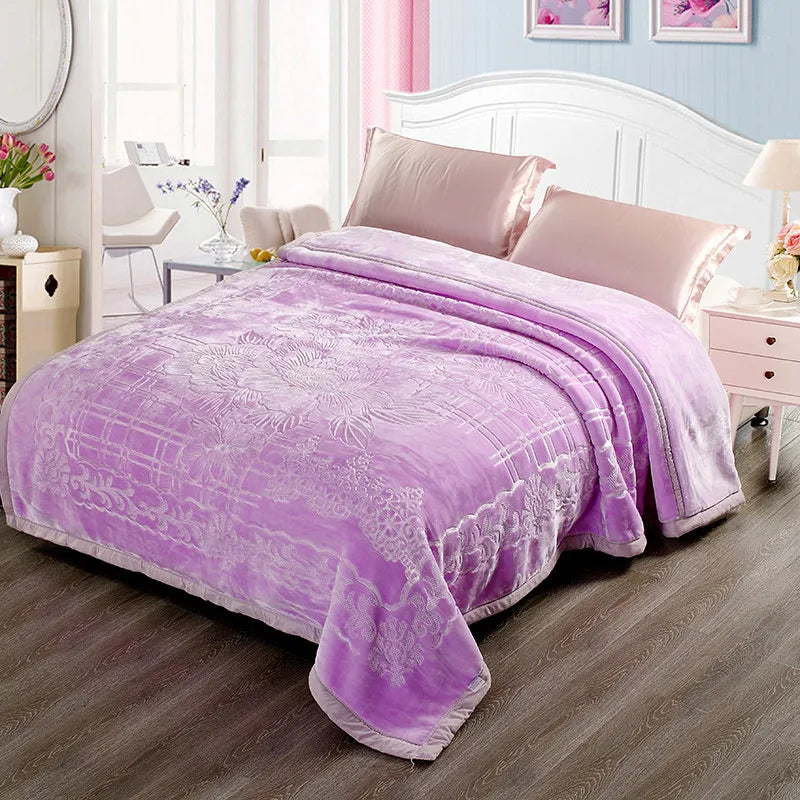 Wholesale Thick Heavy Soft Warm Comfortable King Size Raschel Blanket