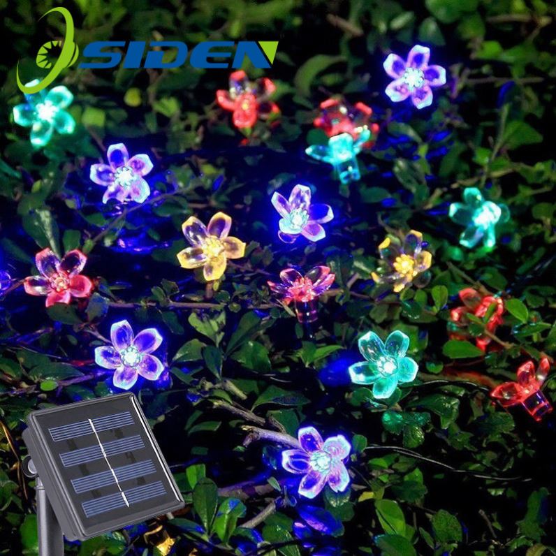 Led Solar Power Sakura Cherry Blossom Light 50led String Lights Decorative