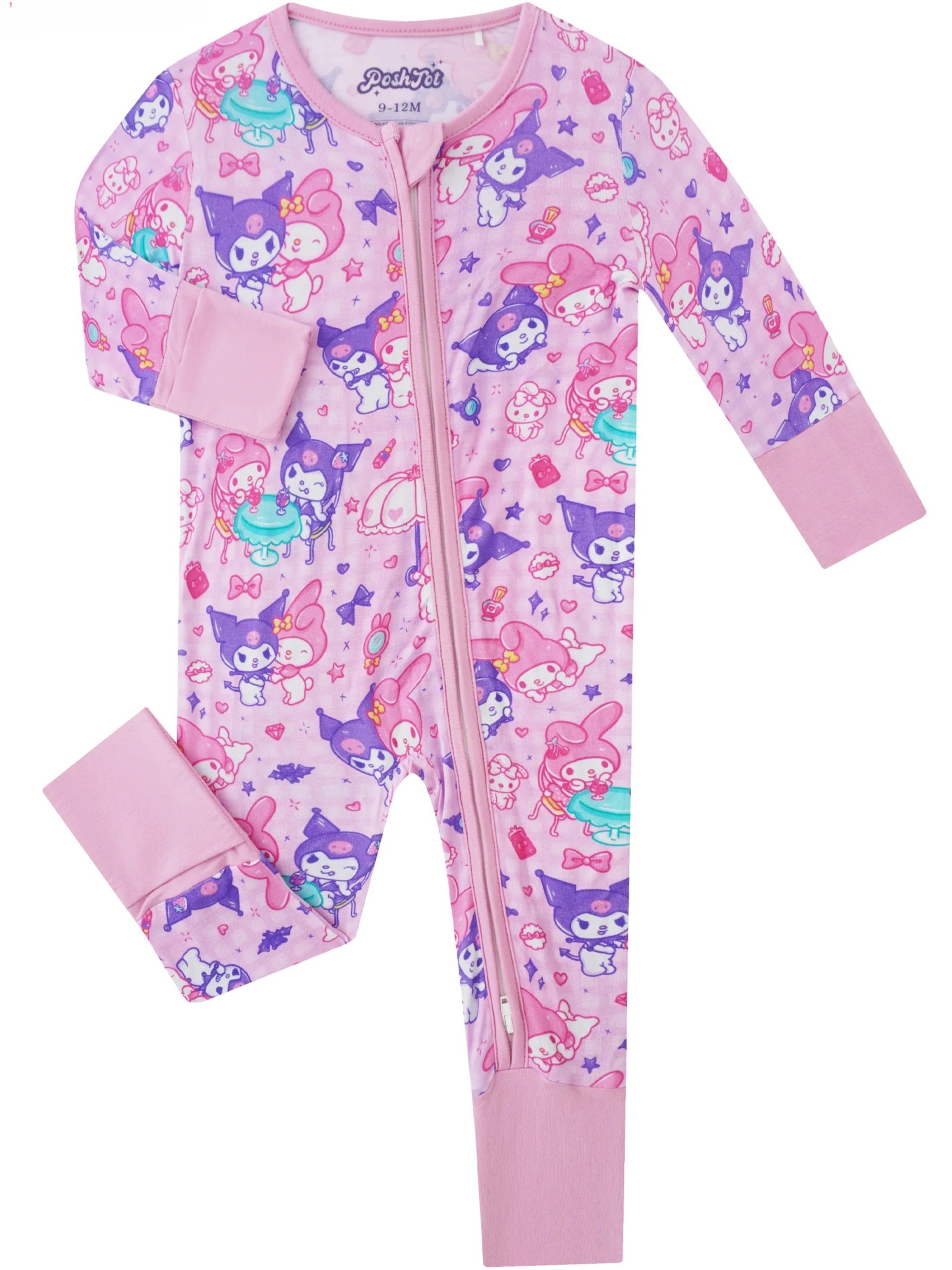 PoshTOT Sanrio Kuromi Bamboo Baby Convertible Zippy Romper - - Zippy Romper