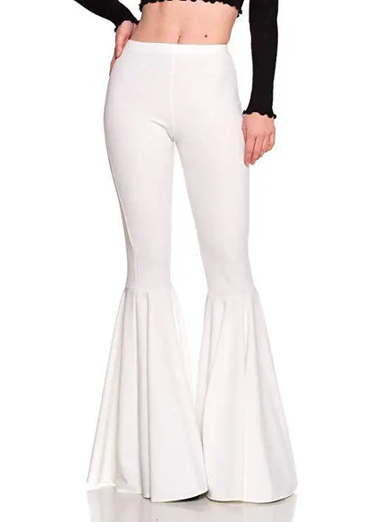 Solid Wide Leg High Waist Pants Women