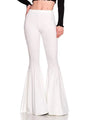 Solid Wide Leg High Waist Pants Women White