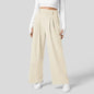 Solid Wide Leg Pants For Woman Work Business Beige Medium