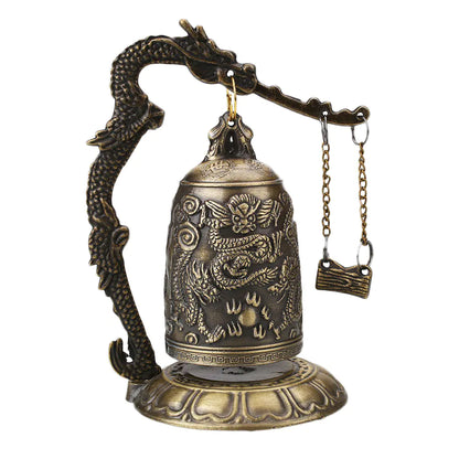 Bronze Monk Dragon Bell Wind Chime Decorative Piece - - windchime