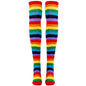 Skeleteen Colorful Rainbow Striped Socks - Over The Knee Clown Striped Costume Accessories Thigh High Stockings for Men Women and Kids Kia Day Design
