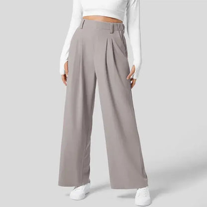 Solid Wide Leg Pants For Woman Work Business Grey Extra Large