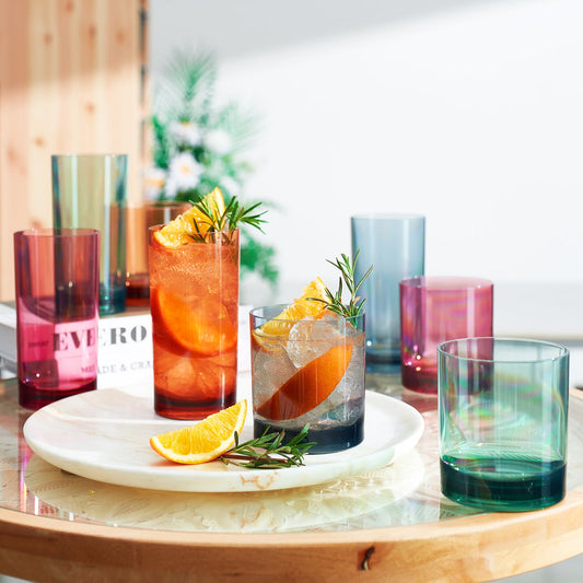 Eze Acrylic Lowball & Highball Glassware Set of 8 - - Highball & Lowball