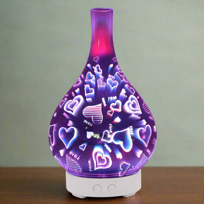 LED Light Humidifier Heart-White Base UK