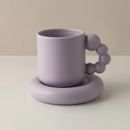 Creative Handmade Flower Coffee Cup Purple