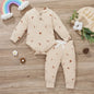 Newborn Baby Bodysuits + Elastic Pants cream 3M