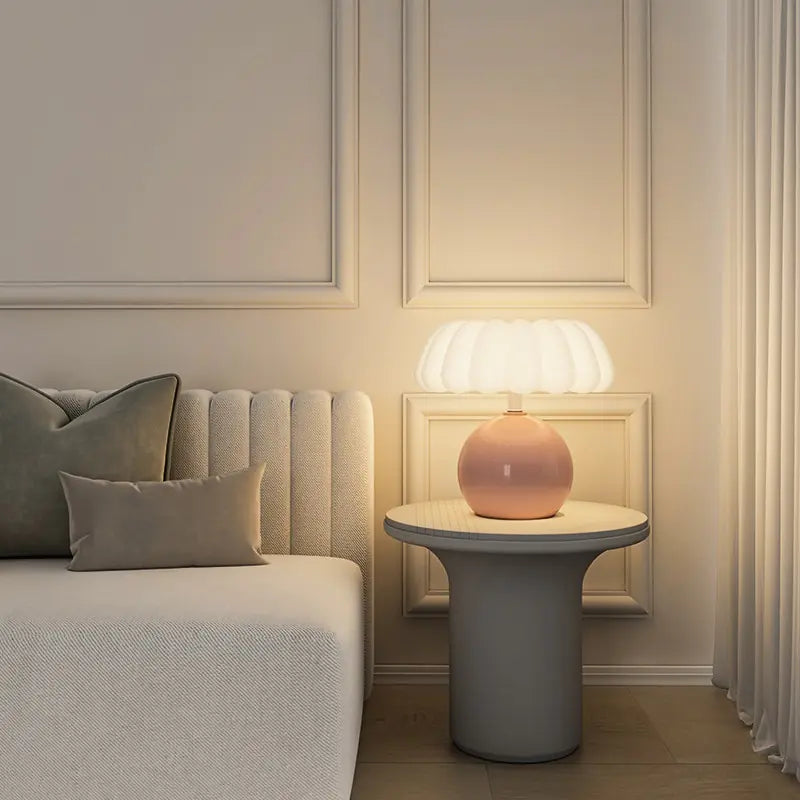 Cream Decorative Mushroom Table Lamp