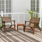 3 Pieces Outdoor Wooden Patio Rattan Furniture Set- DirectDeals- {{Product type}}