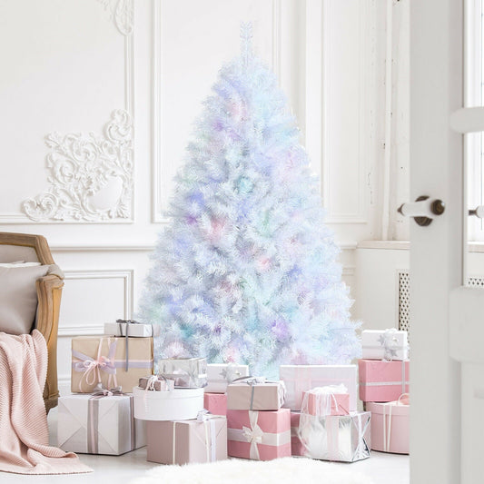 6 Feet Iridescent Tinsel Artificial Christmas Tree with 792 Branch Tips - - christmas tree