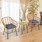 3 Pieces Rattan Furniture Set with Cushioned Chair Table- DirectDeals- {{Product type}}