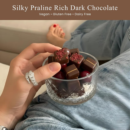 Andy Anand Vegan Dark Chocolate Truffles Praline Collection, 25 pc – Gluten-Free Gift Box, 60% Cocoa Butter, Birthday & Valentine's Day Gift - - Food & Beverages > Desserts & Sweets > Chocolate