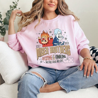Cartoon Graphic Print Crewneck Vintage Sweatshirt - Light Pink - Sweatshirt