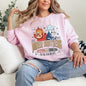 Cartoon Graphic Print Crewneck Vintage Sweatshirt - Light Pink - Sweatshirt