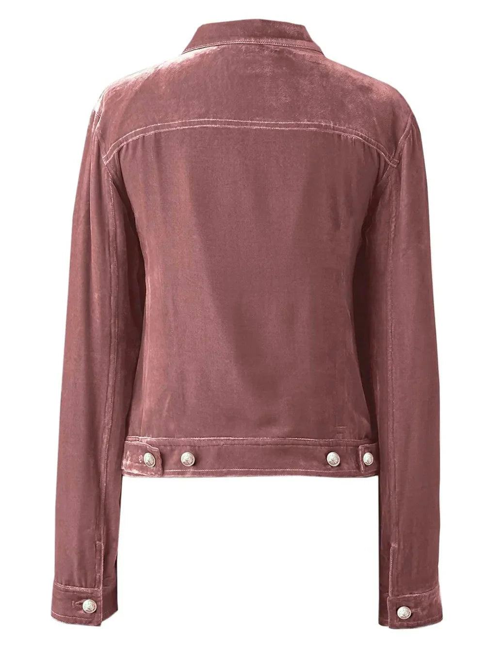 Button Up Long Sleeve Jacket with Chest Pockets - -