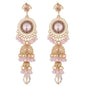 Bohemian Oxidized Jhumki Earrings - Pink -
