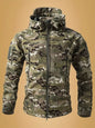 Men's Camouflage Zip Up Hooded Jacket - Khaki -