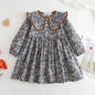 Girls Princess Dress Floral Dress blue cream