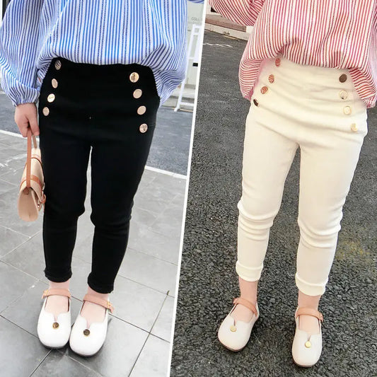 Girls Button Pants