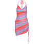 Sleeveless Backless Pleated Slim Fit Halter Dress - Color S - dress