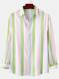 Men's Striped Long Sleeve Button-Up Shirt - Stripe -