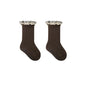 0-7y Girls Frilly Socks Knee High Cotton Long Anti Slip Socks