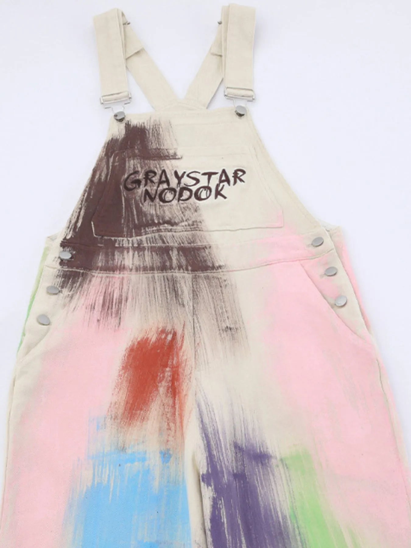 Colorful Wide Leg Overalls - -
