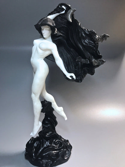 Nyx, the Goddess of the Night Statue, B&W Finish | Mythological Deities Figurine | Myths and Legends Character| Mythic Art for Gothic Decor - -