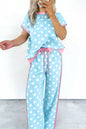 Polka Dot Contrast Trim Top and Pants Set- Shopimist- {{Product type}}