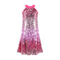 Sparkle Gradient Girls Party Dress - Gradient Pink 6-7 Years - dress