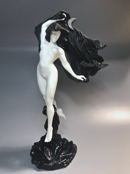 Nyx, the Goddess of the Night Statue, B&W Finish | Mythological Deities Figurine | Myths and Legends Character| Mythic Art for Gothic Decor - -