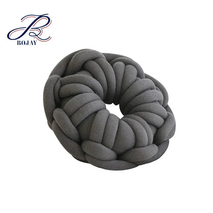 Round Solid Chunky Throw Pillow Knot Cushion Decorative Pillow