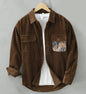 Japan Style Retro Long Sleeve Shirt - Brown (2XL) 2XL - shirt