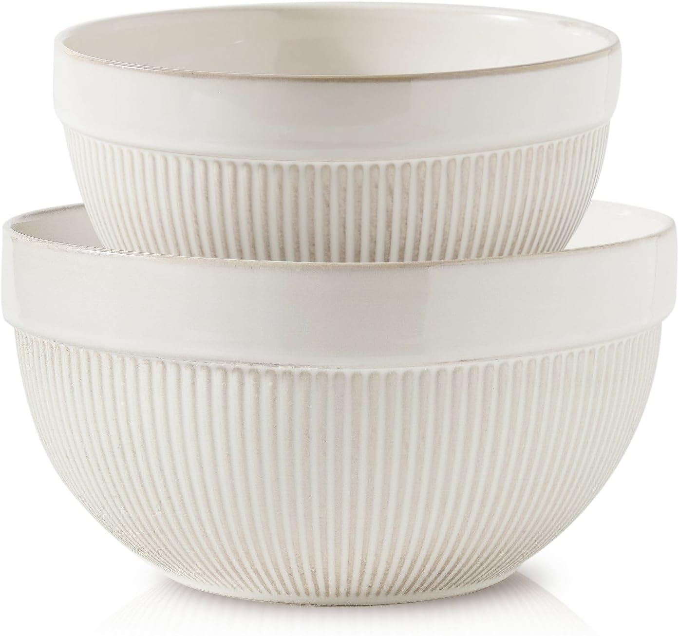 StripeBake Dual Ceramic Bowl Set - White 2 - bowls