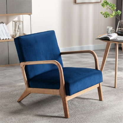 Classic Mid-Century Modern Accent Chairs, Open Framed Armchair With Cushioning- Unique Piece Furniture- {{Product type}}
