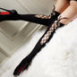 Cute Japanese Lace Bow Over-the-Knee Stockings - Black One size - stockings