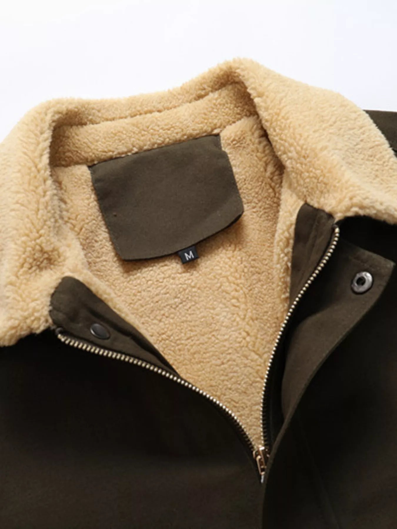 Men's Warm Sherpa Lined Jacket - -