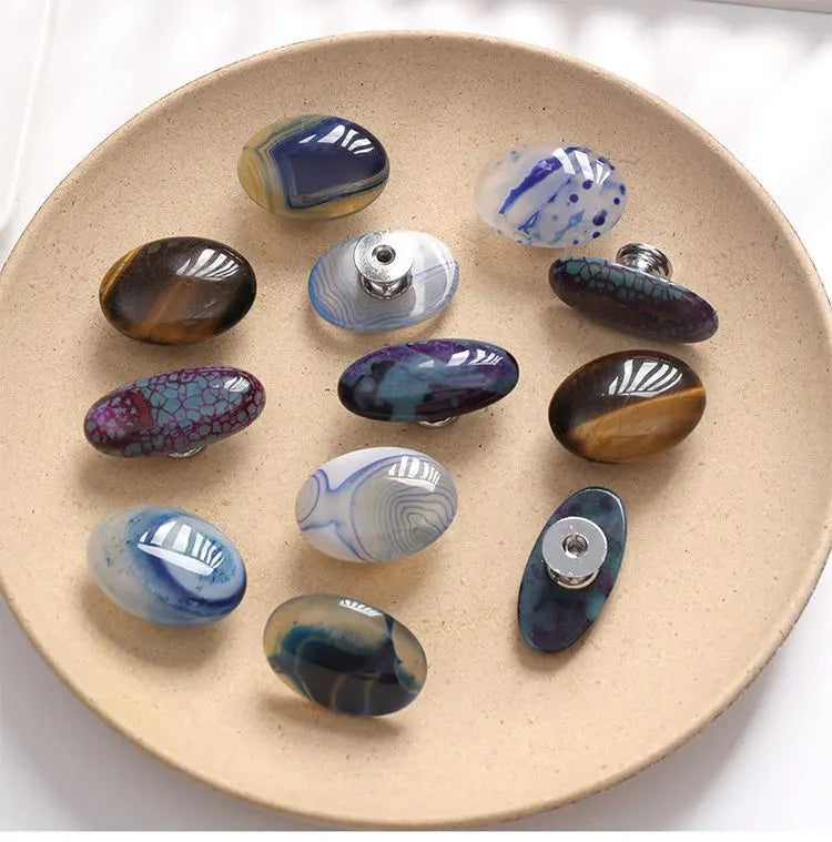 Crystal Agate Pulls Knobs Genuine Agate Drawer Knobs