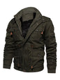 Men's Plus Size Zip Up Warm Winter Coat - Army Green -