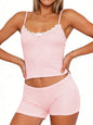 Contrast Trim Cami and Shorts Set- Shopimist- {{Product type}}